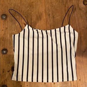 Black and white stripe crop top